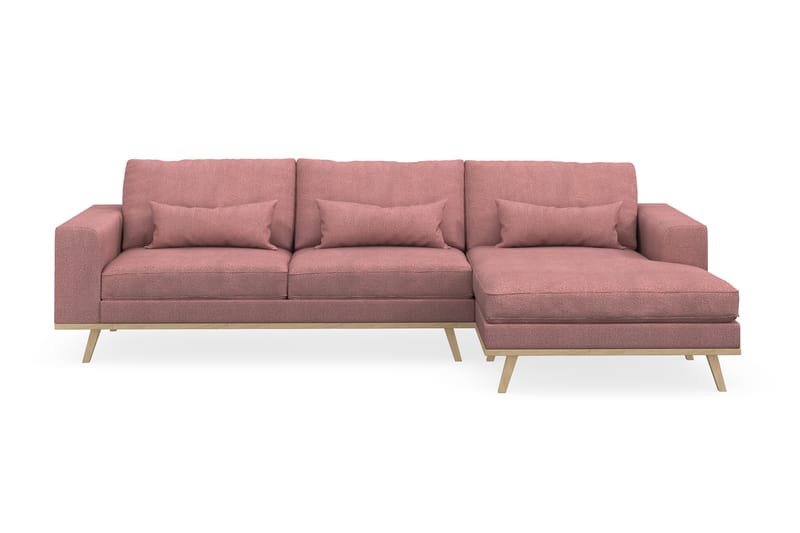 Copenhagen 4-sits Högervänd L-formad Divansoffa i Tyg - Rosa - Möbler - Soffa - Divansoffa & schäslongsoffa - 4 sits soffa med divan