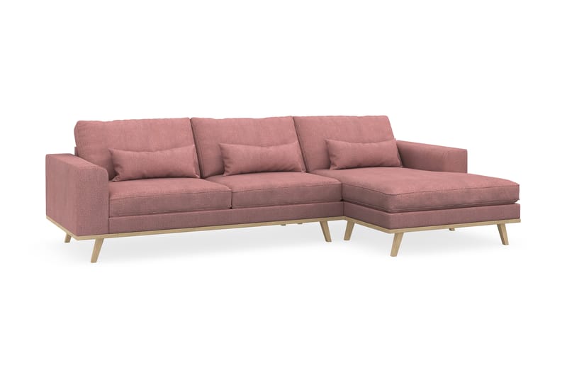 Copenhagen 4-sits Högervänd L-formad Divansoffa i Tyg - Rosa - Möbler - Soffa - Divansoffa & schäslongsoffa - 4 sits soffa med divan