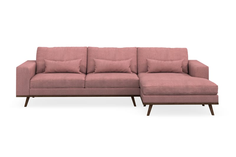 Copenhagen 4-sits Högervänd L-formad Divansoffa i Tyg - Rosa - Möbler - Soffa - Divansoffa & schäslongsoffa - 4 sits soffa med divan