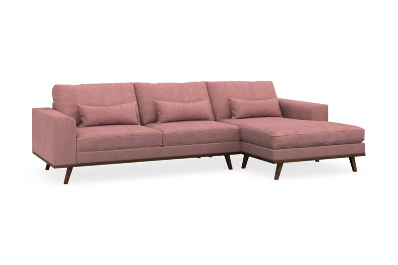 Copenhagen 4-sits Högervänd L-formad Divansoffa i Tyg - Rosa - Möbler - Soffa - Divansoffa & schäslongsoffa - 4 sits soffa med divan