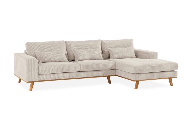 Copenhagen 4-sits Högervänd L-formad Djup Divansoffa i Manchester - Beige - Möbler - Soffa - Divansoffa & schäslongsoffa - 4 sits soffa med divan