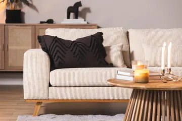 Copenhagen 4-sits Högervänd L-formad Djup Divansoffa i Manchester - Beige - Möbler - Soffa - Divansoffa & schäslongsoffa - 4 sits soffa med divan