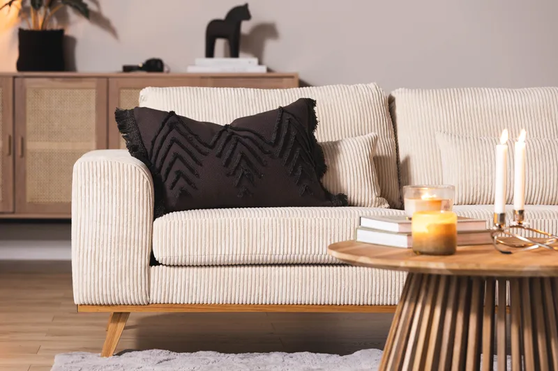 Copenhagen 4-sits Högervänd L-formad Djup Divansoffa i Manchester - Beige - Möbler - Soffa - Divansoffa & schäslongsoffa - 4 sits soffa med divan