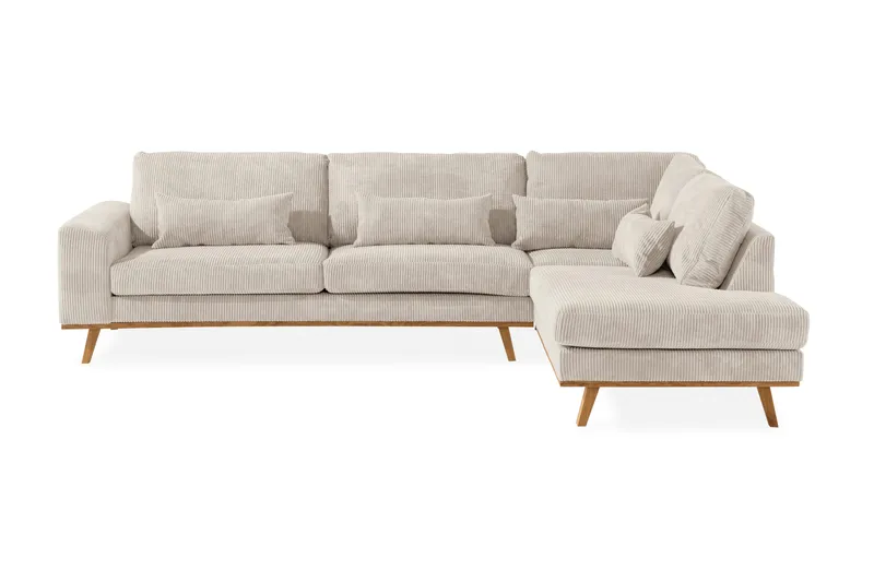 Copenhagen 4-sits Högervänd L-formad Schäslongsoffa i Manchester - Beige - Möbler - Soffa - Divansoffa & schäslongsoffa - 4 sits soffa med divan