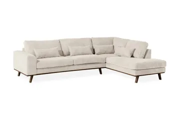 Copenhagen 4-sits Högervänd L-formad Schäslongsoffa i Manchester - Beige - Möbler - Soffa - Divansoffa & schäslongsoffa - 4 sits soffa med divan