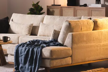 Copenhagen 4-sits Högervänd L-formad Schäslongsoffa i Manchester - Beige - Möbler - Soffa - Divansoffa & schäslongsoffa - 4 sits soffa med divan