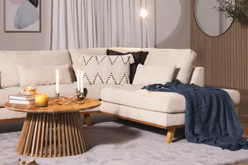 Copenhagen 4-sits Högervänd L-formad Schäslongsoffa i Manchester - Beige - Möbler - Soffa - Divansoffa & schäslongsoffa - 4 sits soffa med divan