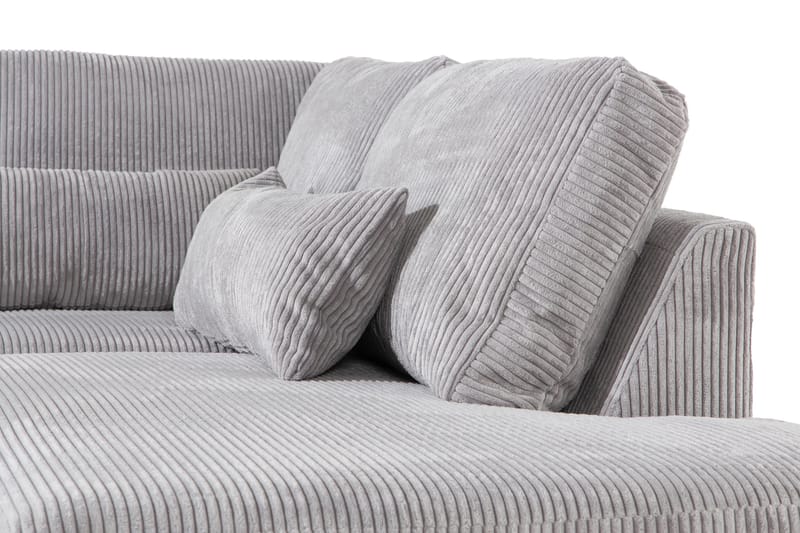 Copenhagen 4-sits Högervänd L-formad Schäslongsoffa i Manchester - Ljusgrå - Möbler - Soffa - Divansoffa & schäslongsoffa - 4 sits soffa med divan