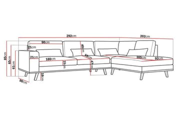 Copenhagen 4-sits Högervänd L-formad Schäslongsoffa i Manchester - Ljusgrå - Möbler - Soffa - Divansoffa & schäslongsoffa - 4 sits soffa med divan