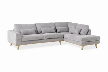 Copenhagen 4-sits Högervänd L-formad Schäslongsoffa i Manchester - Ljusgrå - Möbler - Soffa - Divansoffa & schäslongsoffa - 4 sits soffa med divan