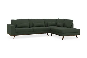 Copenhagen 4-sits Högervänd L-formad Schäslongsoffa i Manchester - Mörkgrön - Möbler - Soffa - Divansoffa & schäslongsoffa - 4 sits soffa med divan