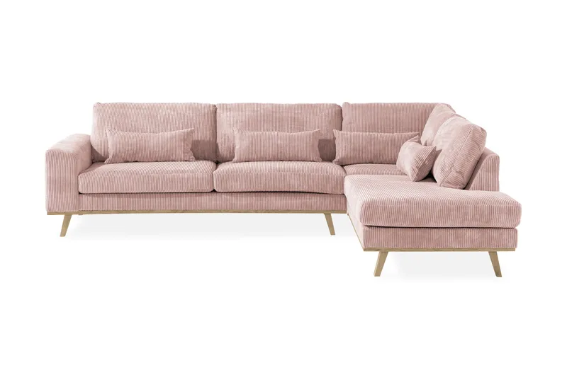 Copenhagen 4-sits Högervänd L-formad Schäslongsoffa i Manchester - Rosa - Möbler - Soffa - Divansoffa & schäslongsoffa - 4 sits soffa med divan