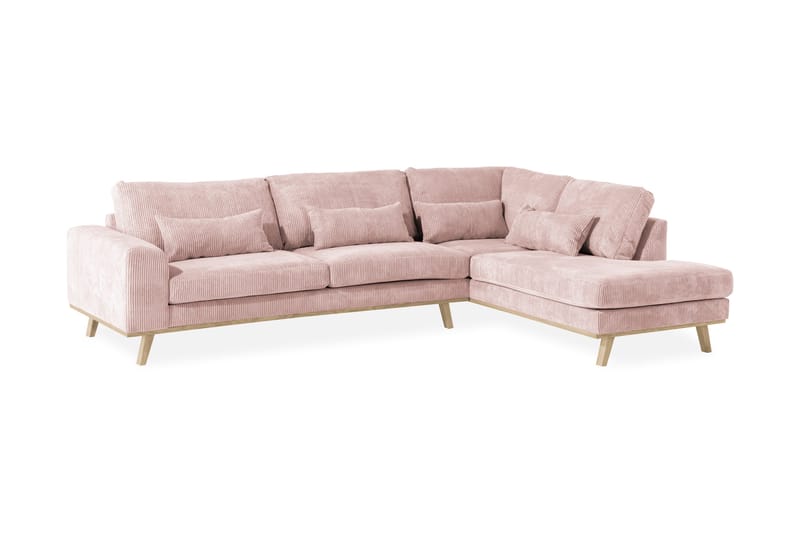 Copenhagen 4-sits Högervänd L-formad Schäslongsoffa i Manchester - Rosa - Möbler - Soffa - Divansoffa & schäslongsoffa - 4 sits soffa med divan