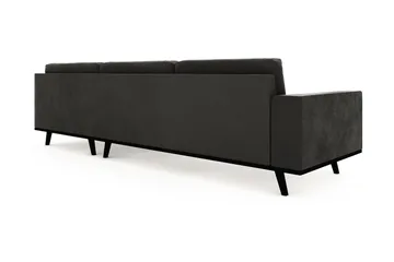 Copenhagen 4-sits Högervänd L-formad Schäslongsoffa i Sammet - Mörkgrå - Möbler - Soffa - Divansoffa & schäslongsoffa - 4 sits soffa med divan