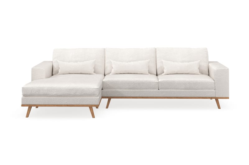Copenhagen 4-sits Vänstervänd L-formad Divansoffa i Bouclé - Vit - Möbler - Soffa - Divansoffa & schäslongsoffa - 4 sits soffa med divan