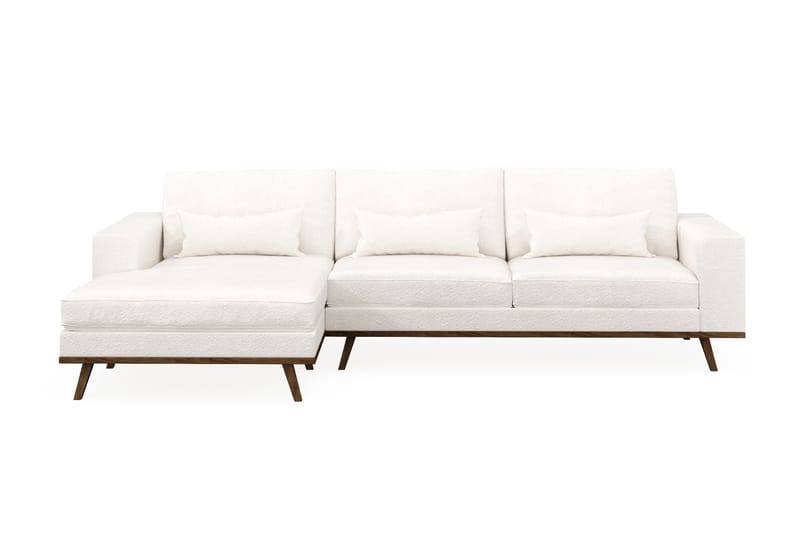 Copenhagen 4-sits Vänstervänd L-formad Divansoffa i Bouclé - Vit - Möbler - Soffa - Divansoffa & schäslongsoffa - 4 sits soffa med divan