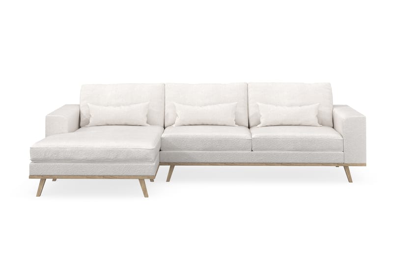 Copenhagen 4-sits Vänstervänd L-formad Divansoffa i Bouclé - Vit - Möbler - Soffa - Divansoffa & schäslongsoffa - 4 sits soffa med divan