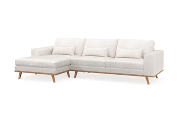 Copenhagen 4-sits Vänstervänd L-formad Divansoffa i Bouclé - Vit - Möbler - Soffa - Divansoffa & schäslongsoffa - 4 sits soffa med divan