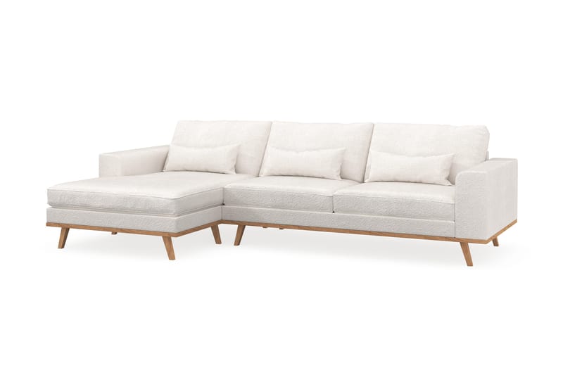Copenhagen 4-sits Vänstervänd L-formad Divansoffa i Bouclé - Vit - Möbler - Soffa - Divansoffa & schäslongsoffa - 4 sits soffa med divan