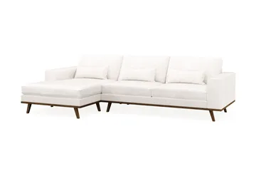 Copenhagen 4-sits Vänstervänd L-formad Divansoffa i Bouclé - Vit - Möbler - Soffa - Divansoffa & schäslongsoffa - 4 sits soffa med divan