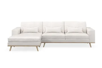 Copenhagen 4-sits Vänstervänd L-formad Divansoffa i Bouclé - Vit - Möbler - Soffa - Divansoffa & schäslongsoffa - 4 sits soffa med divan