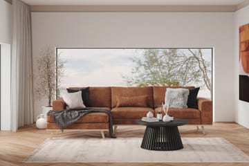 Copenhagen 4-sits Vänstervänd L-formad Divansoffa i Konstläder - Brun - Möbler - Soffa - Divansoffa & schäslongsoffa - 4 sits soffa med divan