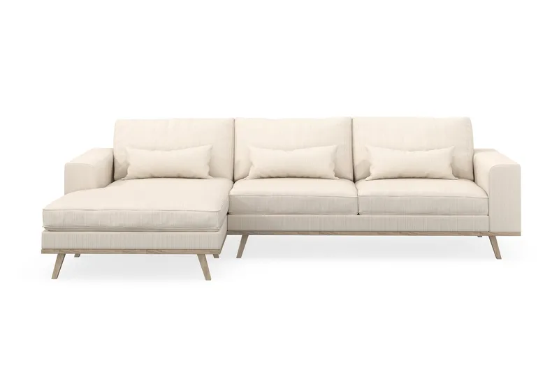 Copenhagen 4-sits Vänstervänd L-formad Divansoffa i Manchester - Beige - Möbler - Soffa - Divansoffa & schäslongsoffa - 4 sits soffa med divan