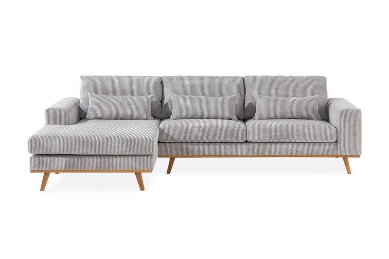 Copenhagen 4-sits Vänstervänd L-formad Divansoffa i Manchester - Ljusgrå - Möbler - Soffa - Divansoffa & schäslongsoffa - 4 sits soffa med divan