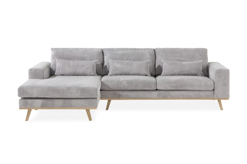 Copenhagen 4-sits Vänstervänd L-formad Divansoffa i Manchester - Ljusgrå - Möbler - Soffa - Divansoffa & schäslongsoffa - 4 sits soffa med divan