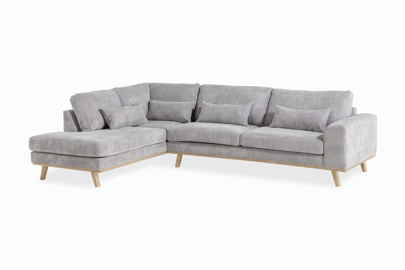Copenhagen 4-sits Vänstervänd L-formad Divansoffa i Manchester - Ljusgrå - Möbler - Soffa - Divansoffa & schäslongsoffa - 4 sits soffa med divan