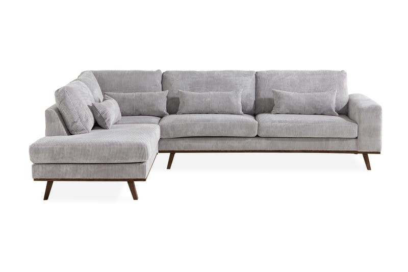 Copenhagen 4-sits Vänstervänd L-formad Divansoffa i Manchester - Ljusgrå - Möbler - Soffa - Divansoffa & schäslongsoffa - 4 sits soffa med divan
