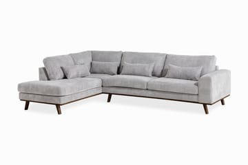 Copenhagen 4-sits Vänstervänd L-formad Divansoffa i Manchester - Ljusgrå - Möbler - Soffa - Divansoffa & schäslongsoffa - 4 sits soffa med divan