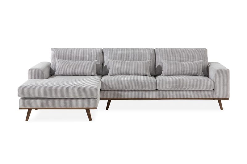 Copenhagen 4-sits Vänstervänd L-formad Divansoffa i Manchester - Ljusgrå - Möbler - Soffa - Divansoffa & schäslongsoffa - 4 sits soffa med divan