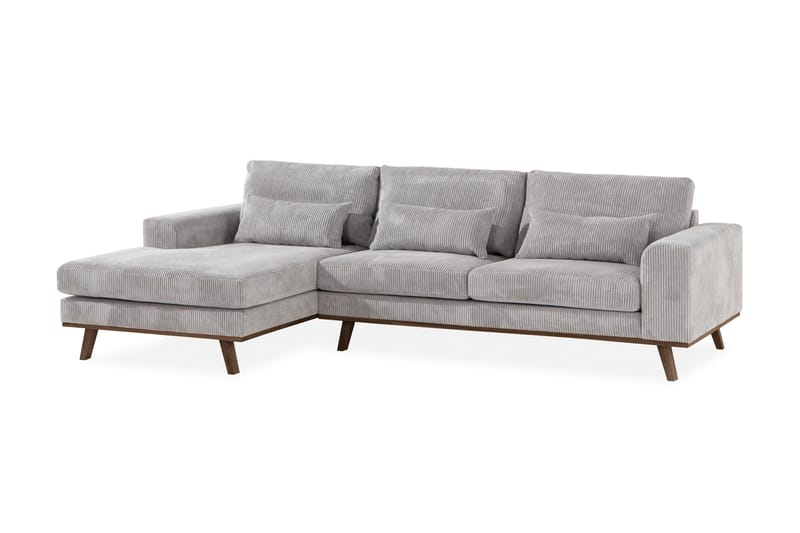 Copenhagen 4-sits Vänstervänd L-formad Divansoffa i Manchester - Ljusgrå - Möbler - Soffa - Divansoffa & schäslongsoffa - 4 sits soffa med divan