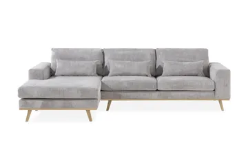 Copenhagen 4-sits Vänstervänd L-formad Divansoffa i Manchester - Ljusgrå - Möbler - Soffa - Divansoffa & schäslongsoffa - 4 sits soffa med divan