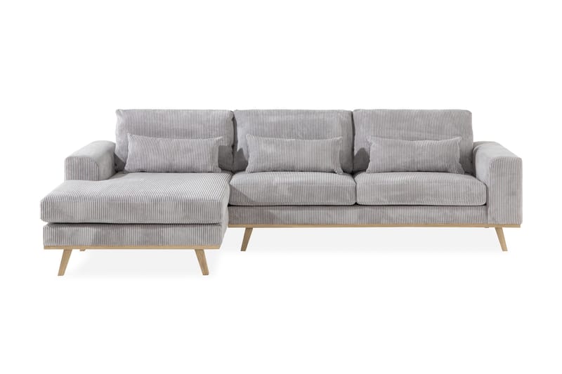 Copenhagen 4-sits Vänstervänd L-formad Divansoffa i Manchester - Ljusgrå - Möbler - Soffa - Divansoffa & schäslongsoffa - 4 sits soffa med divan
