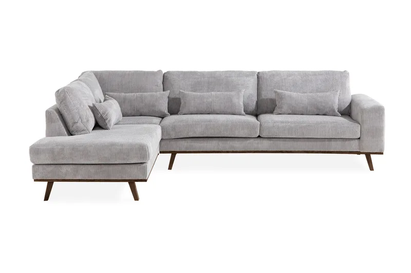 Copenhagen 4-sits Vänstervänd L-formad Divansoffa i Manchester - Ljusgrå - Möbler - Soffa - Divansoffa & schäslongsoffa - 4 sits soffa med divan