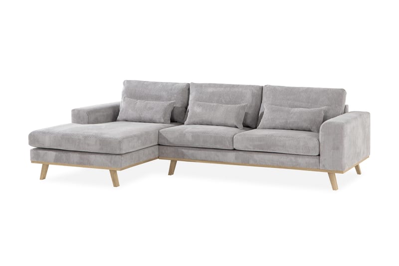 Copenhagen 4-sits Vänstervänd L-formad Divansoffa i Manchester - Ljusgrå - Möbler - Soffa - Divansoffa & schäslongsoffa - 4 sits soffa med divan