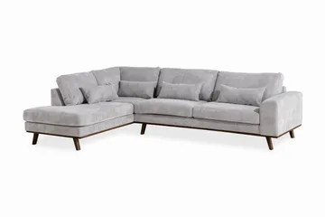 Copenhagen 4-sits Vänstervänd L-formad Divansoffa i Manchester - Ljusgrå - Möbler - Soffa - Divansoffa & schäslongsoffa - 4 sits soffa med divan