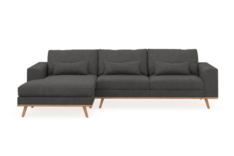 Copenhagen 4-sits Vänstervänd L-formad Divansoffa i Manchester - Mörkgrå - Möbler - Soffa - Divansoffa & schäslongsoffa - 4 sits soffa med divan