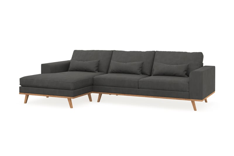 Copenhagen 4-sits Vänstervänd L-formad Divansoffa i Manchester - Mörkgrå - Möbler - Soffa - Divansoffa & schäslongsoffa - 4 sits soffa med divan