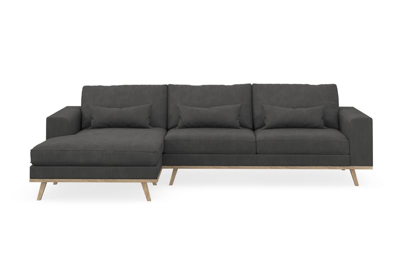 Copenhagen 4-sits Vänstervänd L-formad Divansoffa i Manchester - Mörkgrå - Möbler - Soffa - Divansoffa & schäslongsoffa - 4 sits soffa med divan