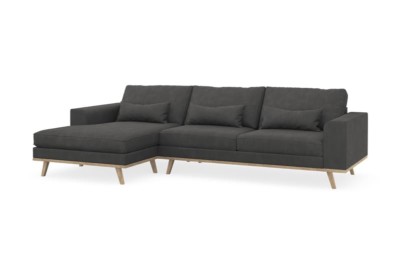 Copenhagen 4-sits Vänstervänd L-formad Divansoffa i Manchester - Mörkgrå - Möbler - Soffa - Divansoffa & schäslongsoffa - 4 sits soffa med divan