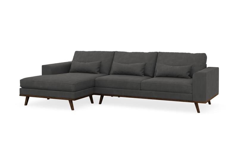 Copenhagen 4-sits Vänstervänd L-formad Divansoffa i Manchester - Mörkgrå - Möbler - Soffa - Divansoffa & schäslongsoffa - 4 sits soffa med divan