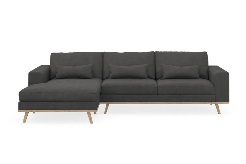 Copenhagen 4-sits Vänstervänd L-formad Divansoffa i Manchester - Mörkgrå - Möbler - Soffa - Divansoffa & schäslongsoffa - 4 sits soffa med divan