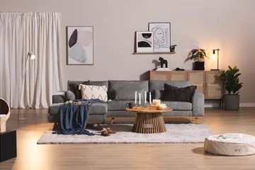 Copenhagen 4-sits Vänstervänd L-formad Divansoffa i Manchester - Mörkgrå - Möbler - Soffa - Divansoffa & schäslongsoffa - 4 sits soffa med divan