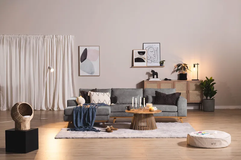 Copenhagen 4-sits Vänstervänd L-formad Divansoffa i Manchester - Mörkgrå - Möbler - Soffa - Divansoffa & schäslongsoffa - 4 sits soffa med divan