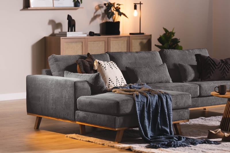 Copenhagen 4-sits Vänstervänd L-formad Divansoffa i Manchester - Mörkgrå - Möbler - Soffa - Divansoffa & schäslongsoffa - 4 sits soffa med divan