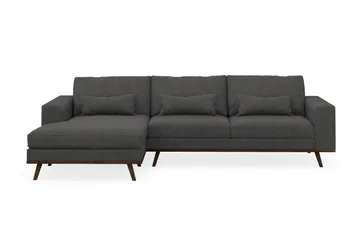 Copenhagen 4-sits Vänstervänd L-formad Divansoffa i Manchester - Mörkgrå - Möbler - Soffa - Divansoffa & schäslongsoffa - 4 sits soffa med divan