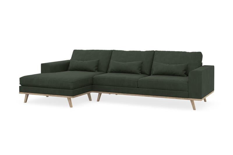 Copenhagen 4-sits Vänstervänd L-formad Divansoffa i Manchester - Mörkgrön - Möbler - Soffa - Divansoffa & schäslongsoffa - 4 sits soffa med divan